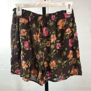 DR2 Women's Drawstring Floral Shorts, Brown, size S NWT